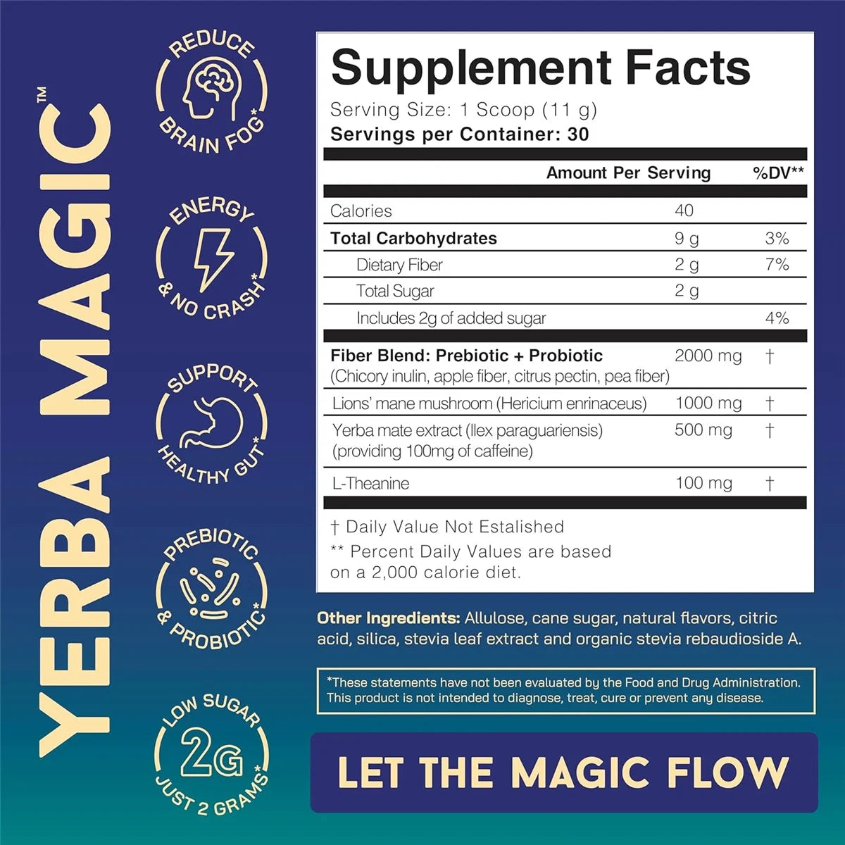 , 3-In-1 Super Drink, Yerba Magic Peach Mango 30 Servings